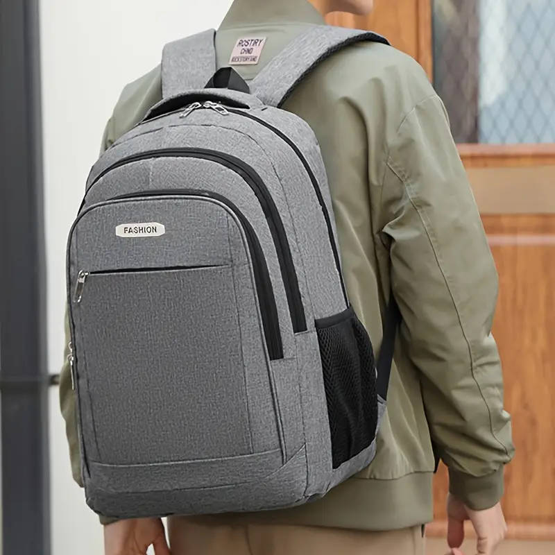 1pc Versatile Nylon Backpack for Men Lightweight Large Capacity for Travel Cycling