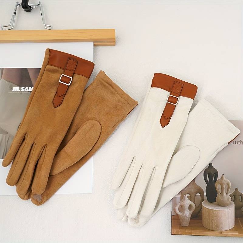 1 Pair Orange Warm Gloves