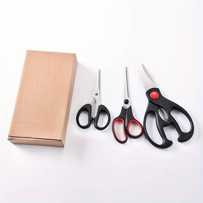 3Pcs Stainless Steel Kitchen Shears Strong Meat Scissors Kit