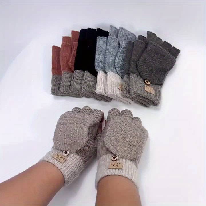 1 Pair Color C Warm Gloves