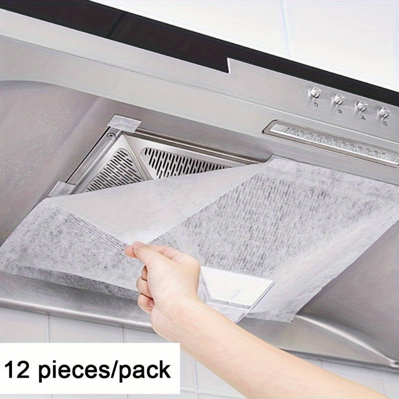 12pcs Disposable Kitchen Range Hood Oil Absorbing Filters Easy Clean Keeps Your Kitchen Fres