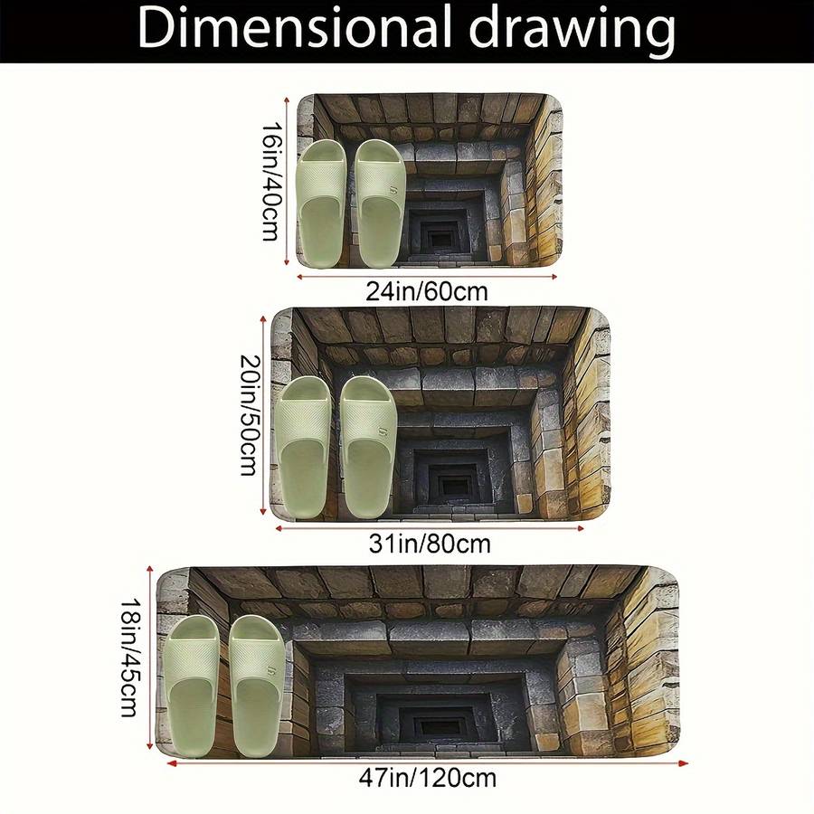 3Pcs 16x24cm And 20x31cm And 43.18x119.38cm Floor Mat