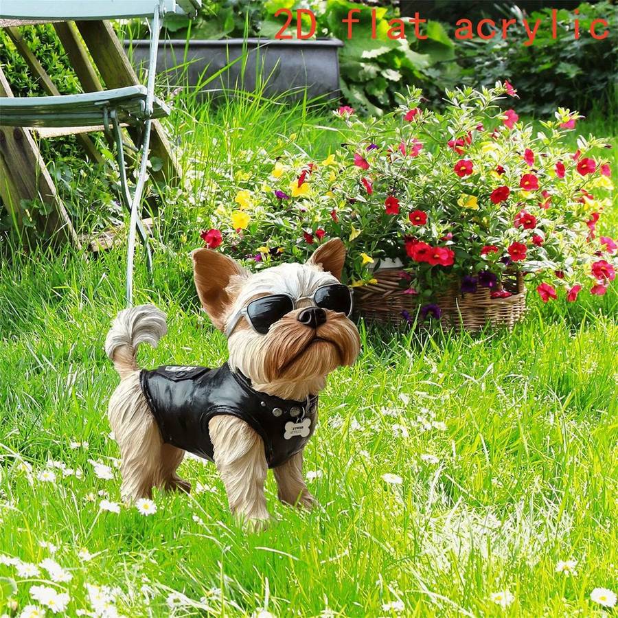2D Flat Outdoor Dog Garden Sign Durable Plastic Acrylic Design No Power Needed Ideal Fo