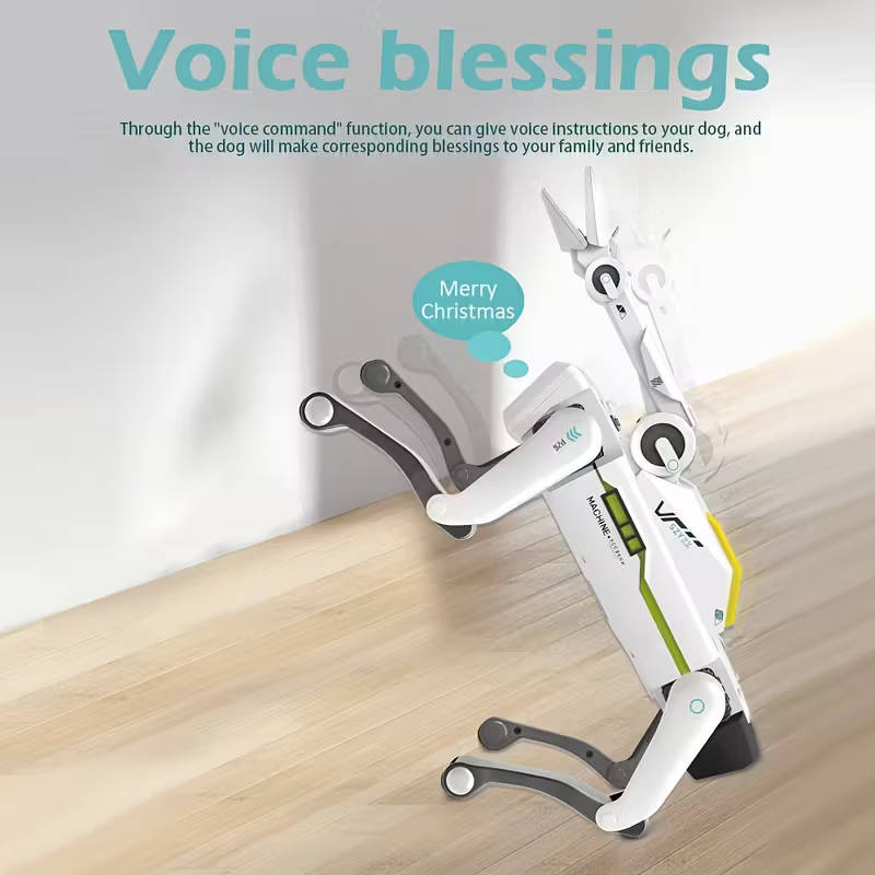 AI Smart Interactive Intelligent Dog Robot with Remote Controlled Arm