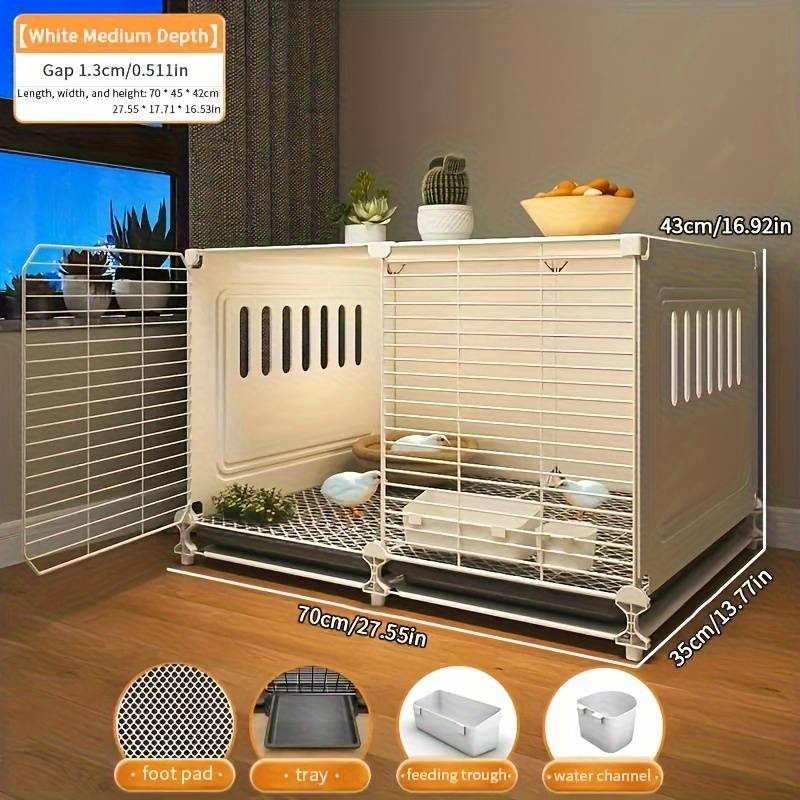 1pc Yellow 3 Grids (with Wheels) Pet Cage