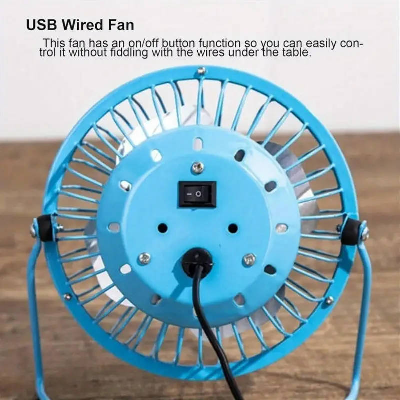 4-Inch USB Desktop Fan Blue