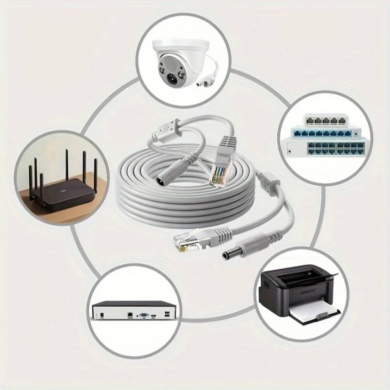 1pc 10M Surveillance Camera Extension Cable 8-Pin PCIe Connector Female to Male Power+Data for Secur