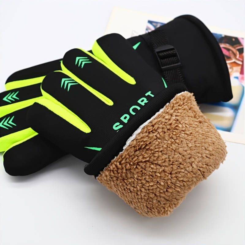 1 Pair Orange Warm Gloves