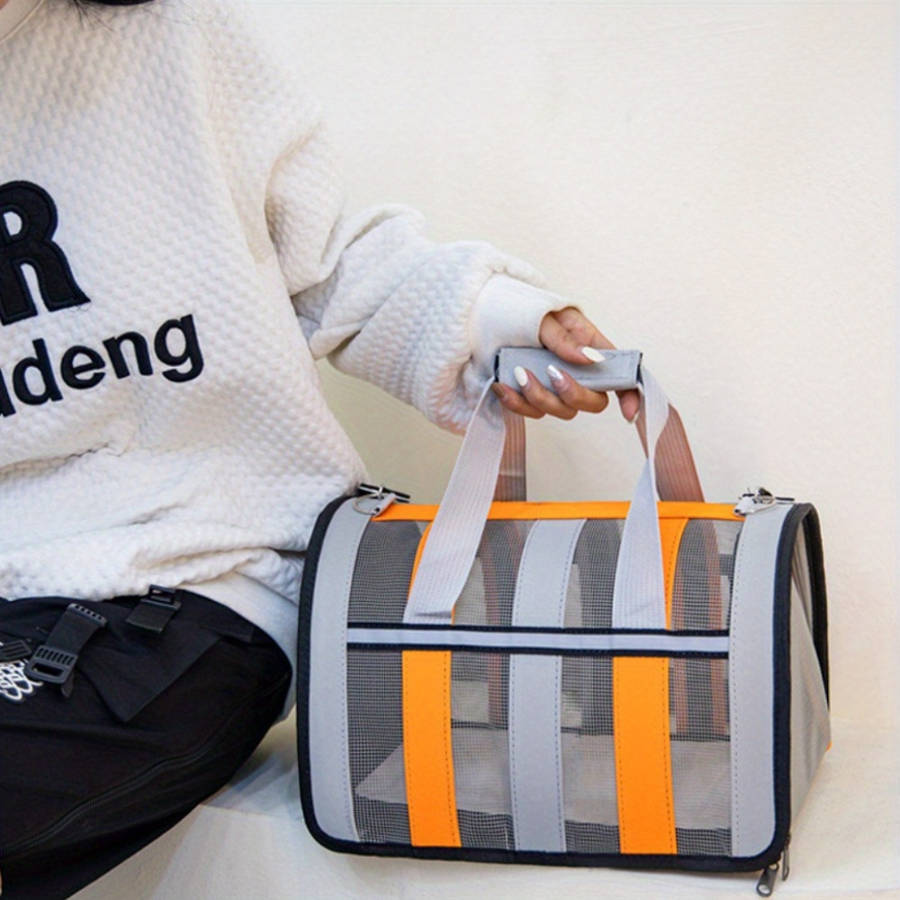 1pc Blue With Whitesize Large 49*28*27cm 0.94kg Pet Bag