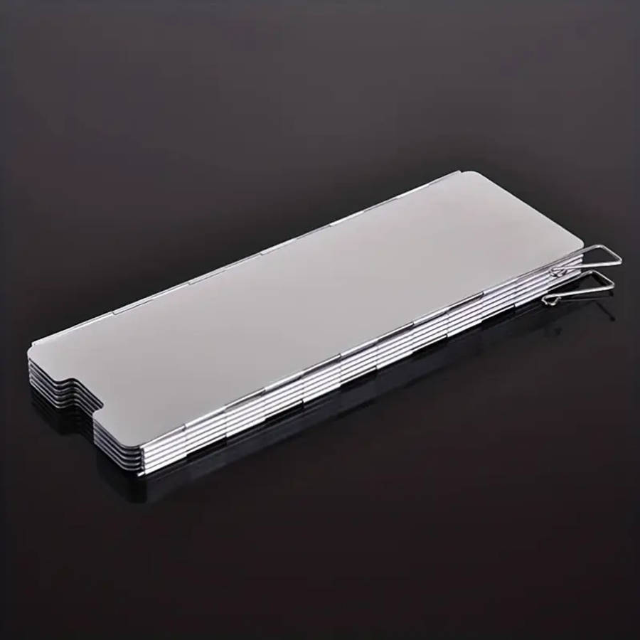 10 Sets of Camping Stove Windshields Alcohol Stove Windshields Ultra-Light Aluminum Alloy Foldable