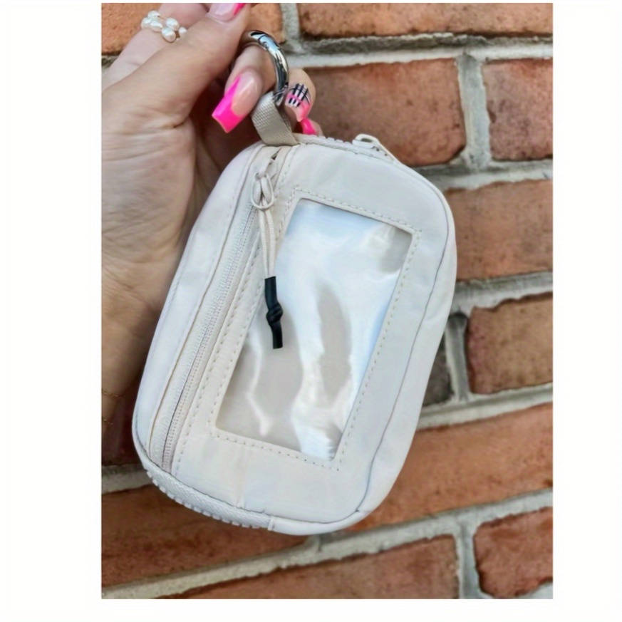 1pc Minimalist Everyday Women'S Wallet Made of Durable Nylon Multi-Functional Card Holder Keychai