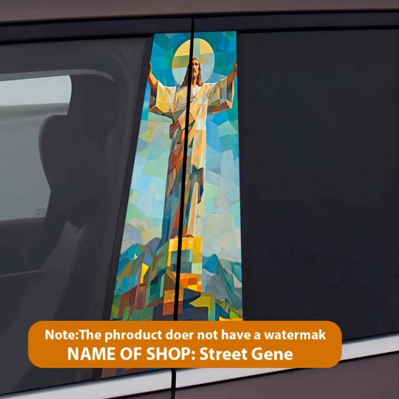 Luxury 2PCS Set   Left And Righ Jesus Christian Themed Stickers