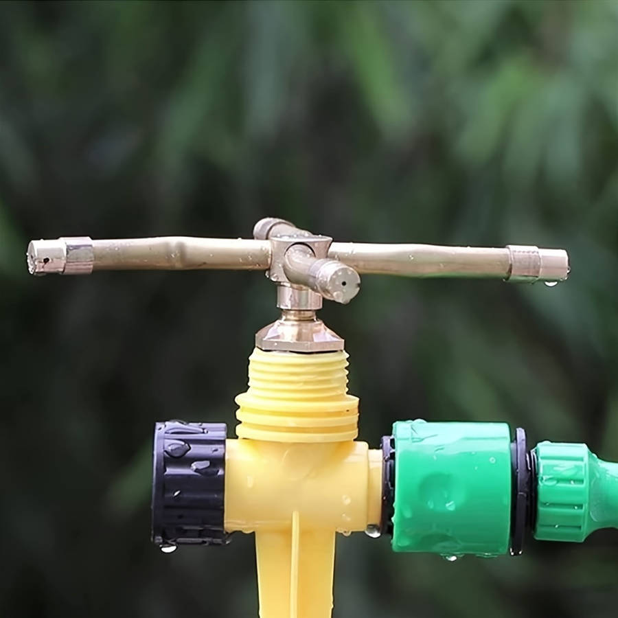 1Pc 2 Arms Whirling Sprinkler Automatic Rotary Brass Sprayer