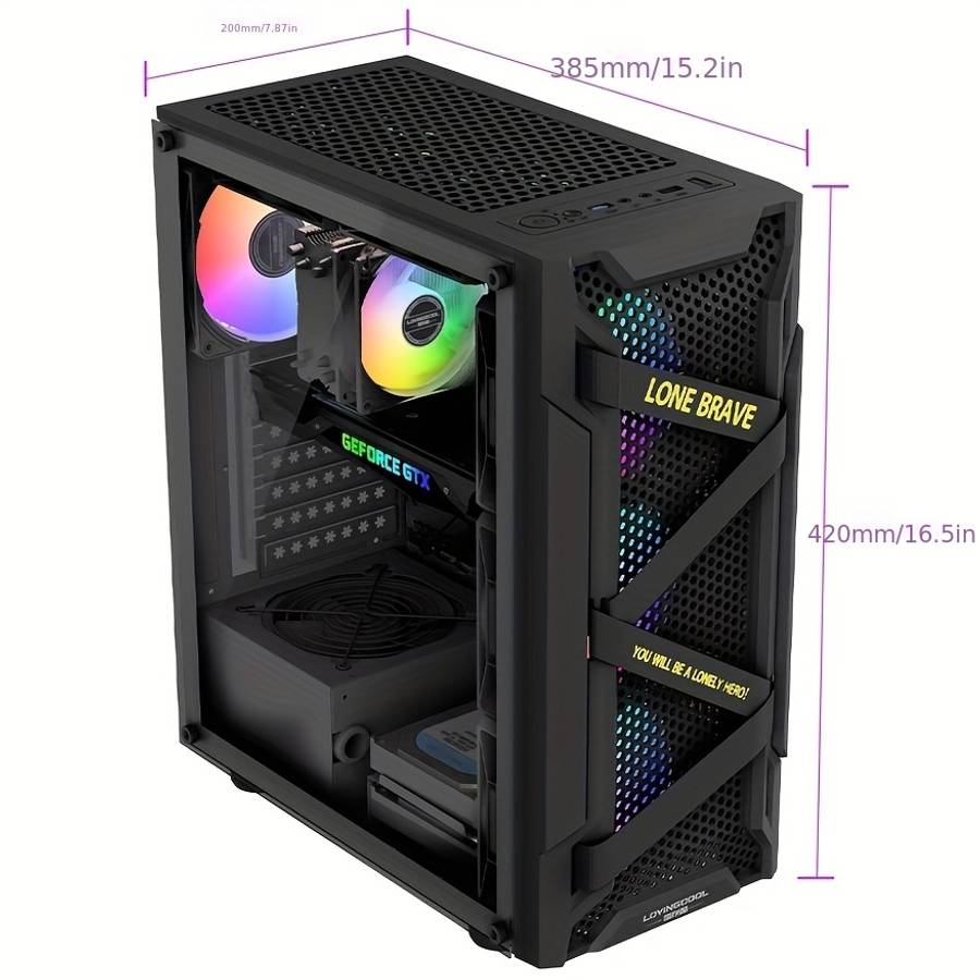 Micro ATX PC Case with 3x120mm 3-Pin ARGB Fans Pre-Installed