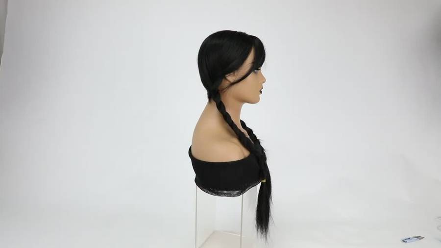 1Pc Black 55.88cm Fashion Design Wig