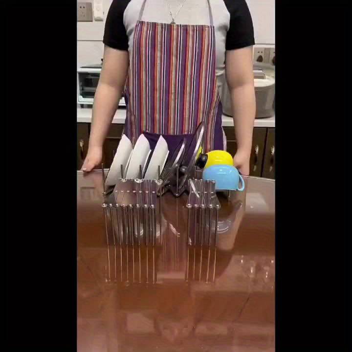 1pc Telescopic Multifunctional Storage Rack Stainless Steel Bowl And Dish Rack Storage Draining Rac