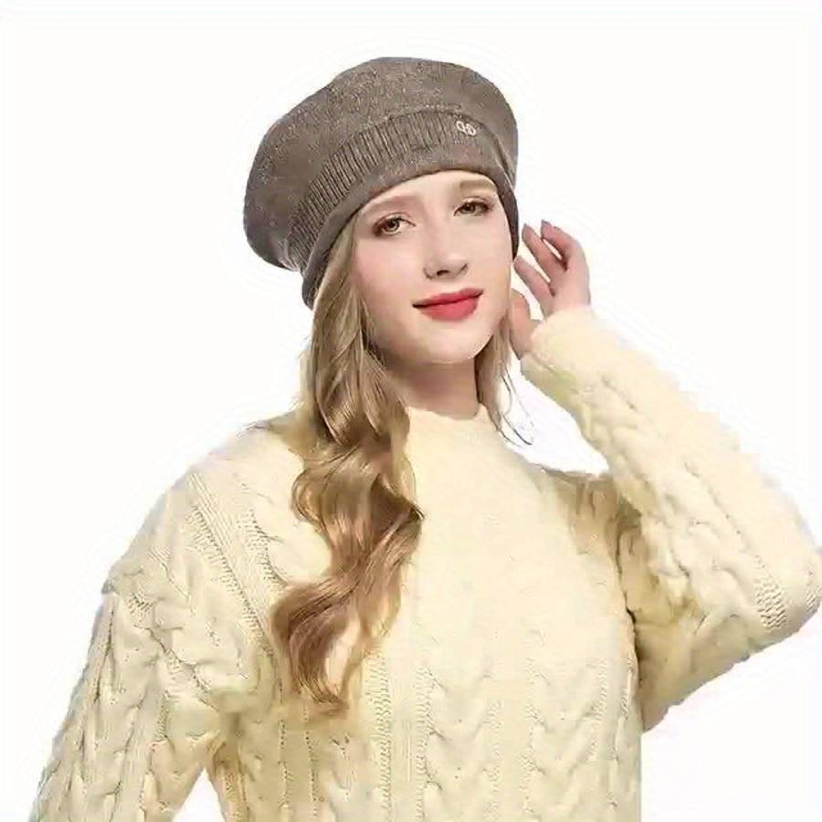 Women's Stretchy Beanie Hat With Pocket Soft And Cozy Acrylic Knit Cap