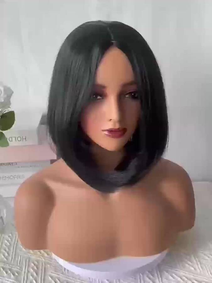 1Pc Black 30.48cm Fashion Design Wig