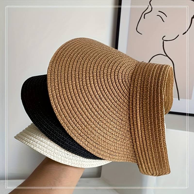 1pc  Summer Sun Hat for Women Outdoor Shade Cap with Large Brim and Foldable Top