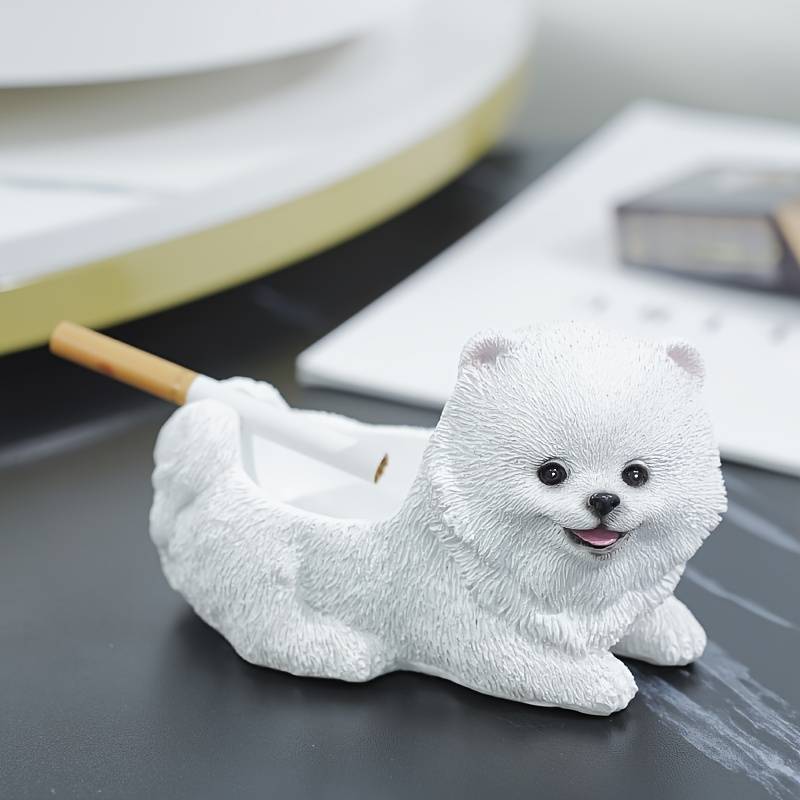 1pc Classic Resin Irregular Shape Animal Theme Dog Decorative Ashtray for Dog Lover