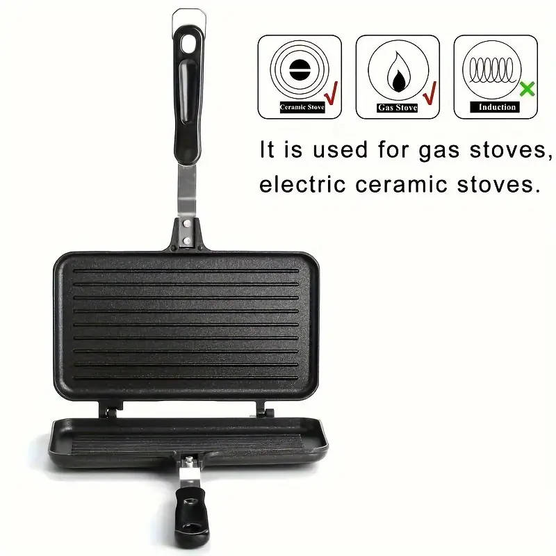 Non-Stick Aluminum Alloy Double-Sided Frying Pan With Handle