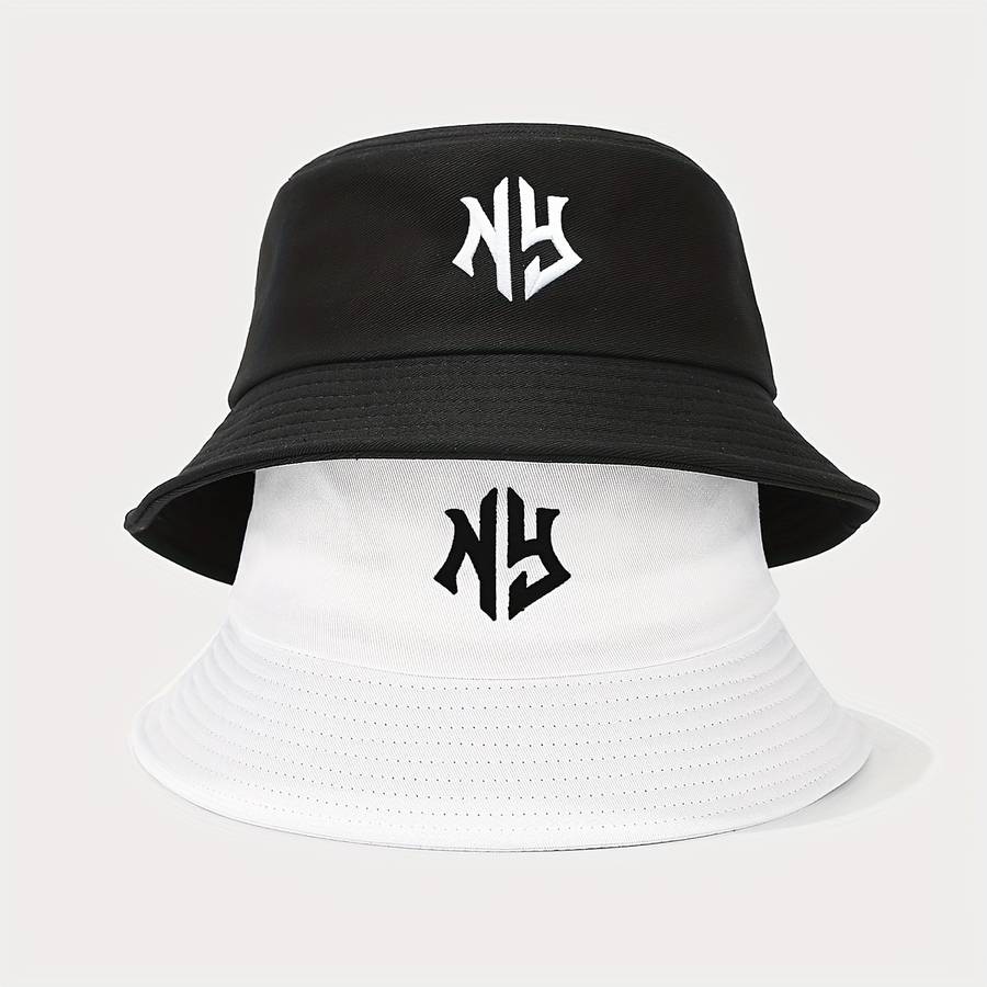 1pc ATHACER Bucket Hat with "NY" Embroidery Breathable Sun Protection Lightweight Foldable Fi