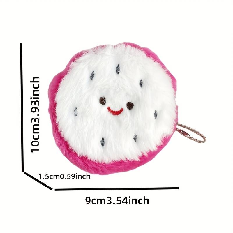 1pc Plush Coin Purse Dragon Fruit Shape Coin Purse Practical Storage Small Bag Mini Coin Pur