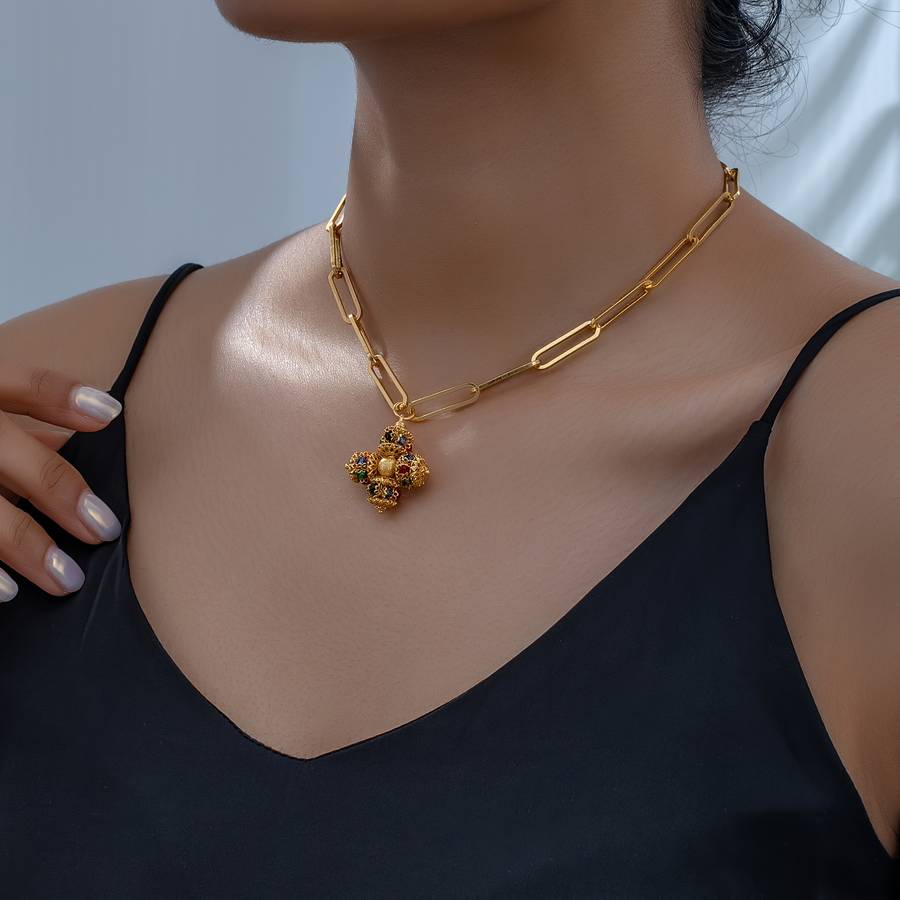 1 Piece Golden Jesus Theme Pendant