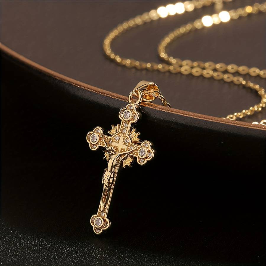 1 Piece Golden Jesus Theme Pendant