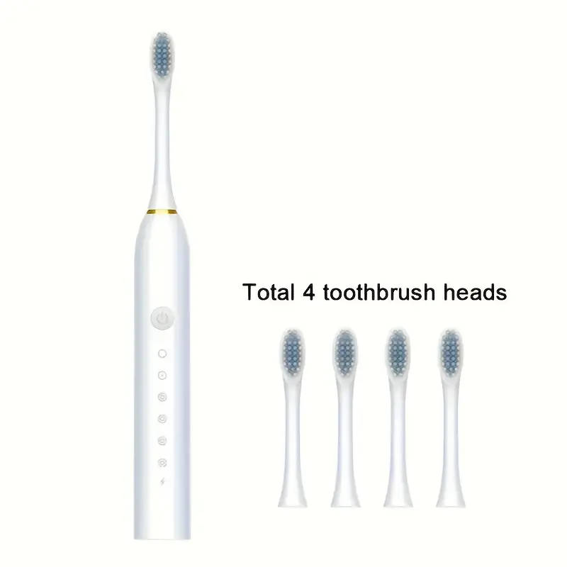 Advanced ultrasonic electric toothbrush with ultra-soft brush heads -White