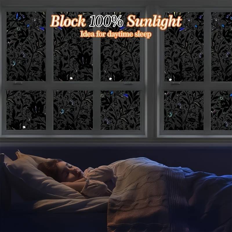 1pc Black Size 60cmx300cm 23.6inx118.1in Door And Window Stickers
