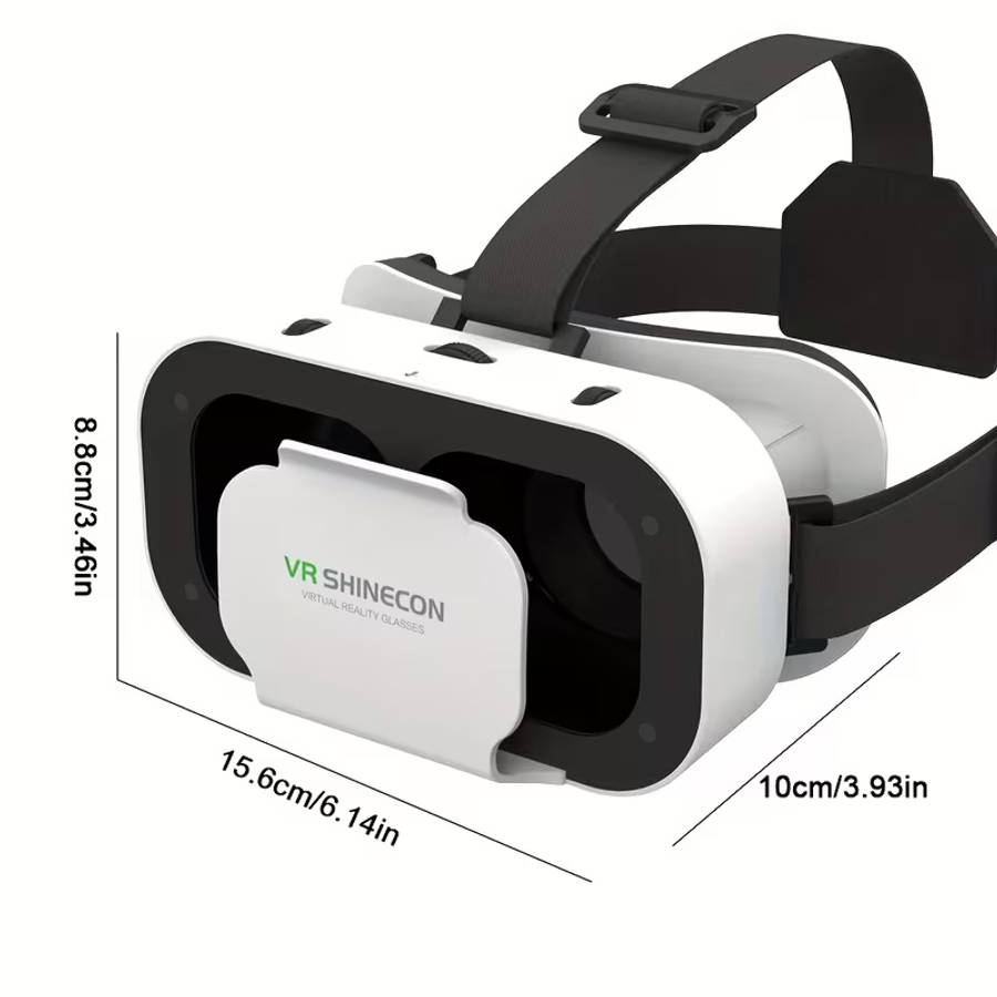 VRSHINECON Virtual Reality VR Glasses Mobile Phone Movie Game 3D Digital Glasses (White)