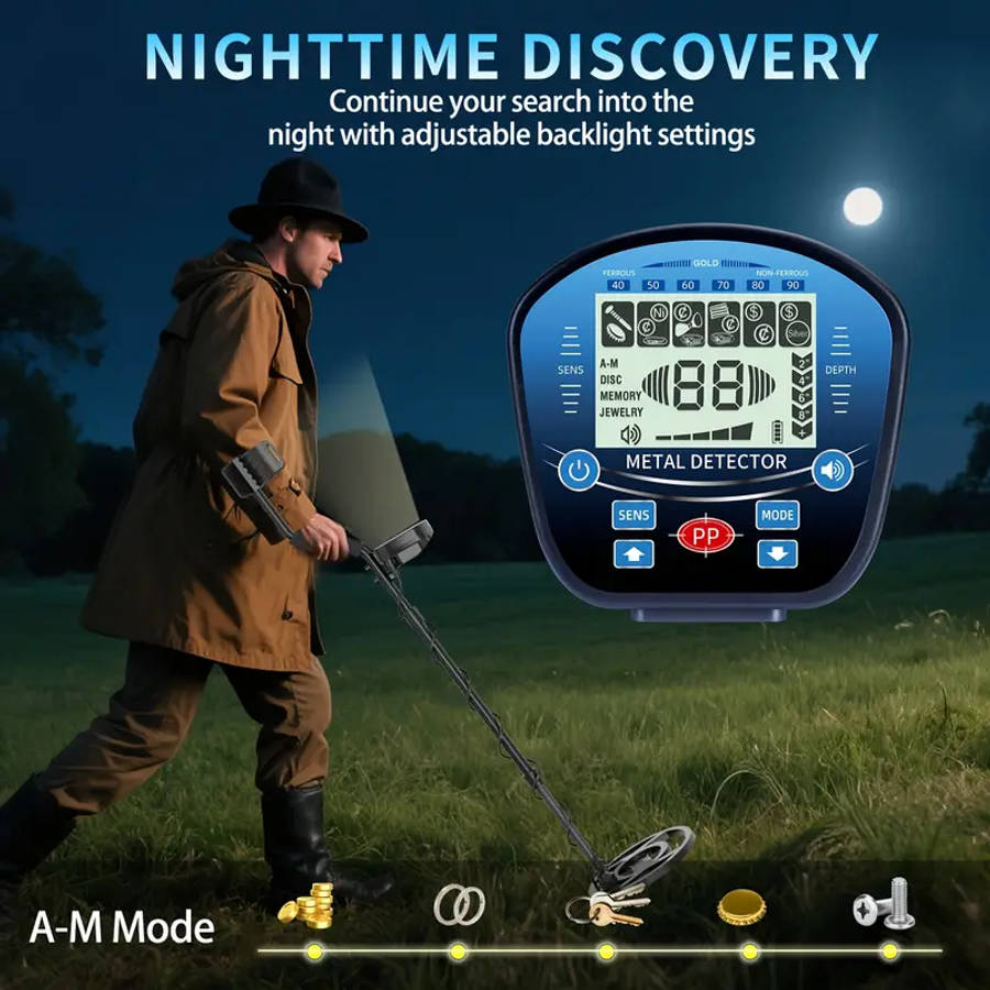 Professional 10" Coil Metal Detector with LCD Display