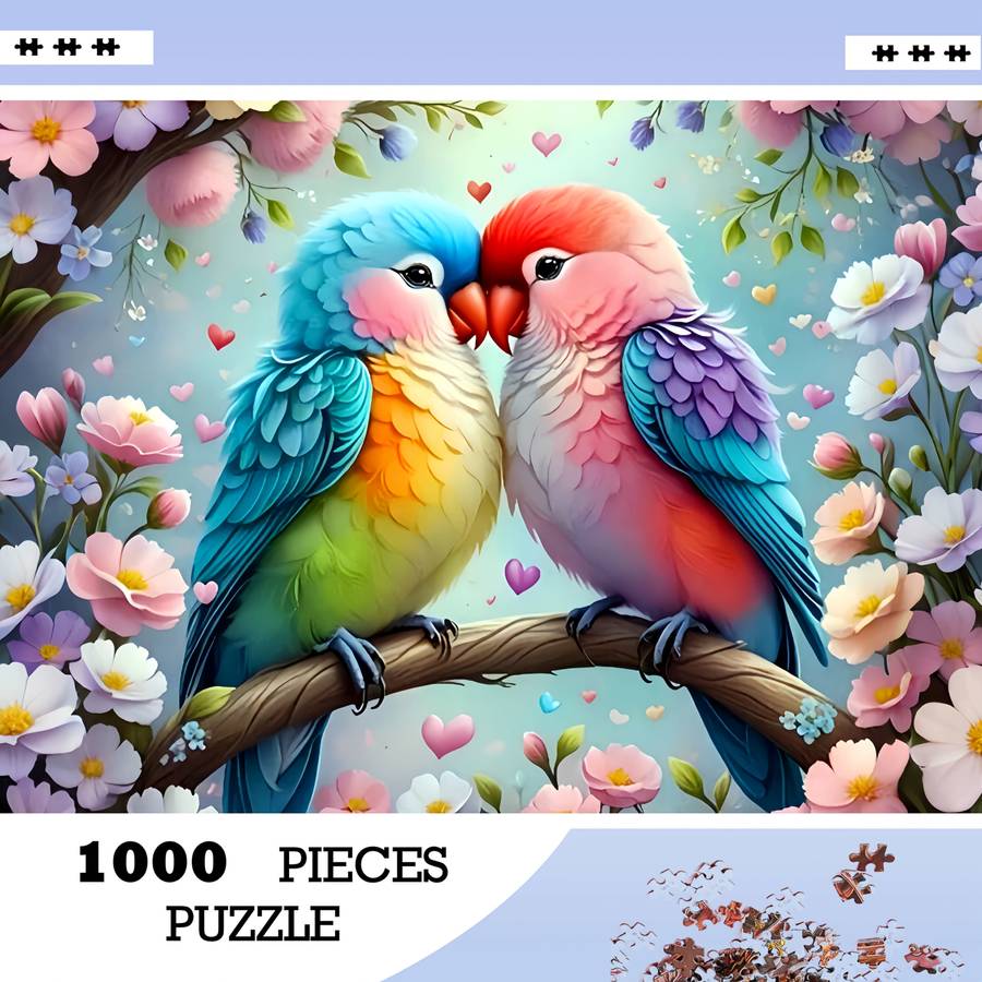 1000pcs Parrot Jigsaw Puzzle Thick Durable White Cardstock Seamless DIY Puzzle f