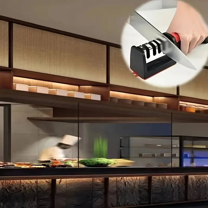 Knife Sharpener 4 Stages Professional Kitchen Knife Sharpening Stone Tungsten Diamond Ceramic