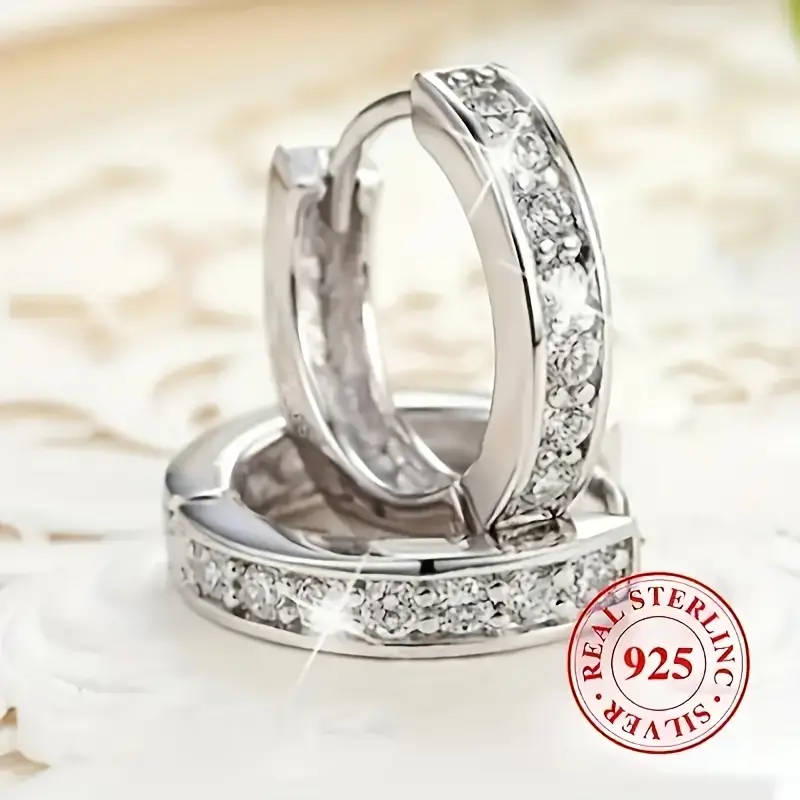 925 Round Earrings with Zirconia