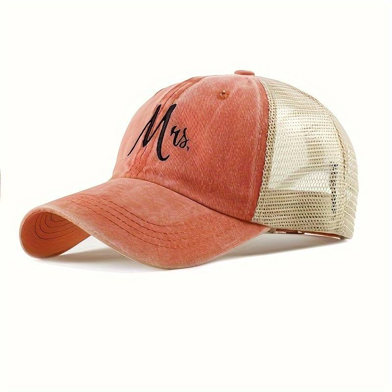 1pc Vintage Washed Baseball Cap with Embroidered Logo Breathable Adjustable Trucker Hat for All Se