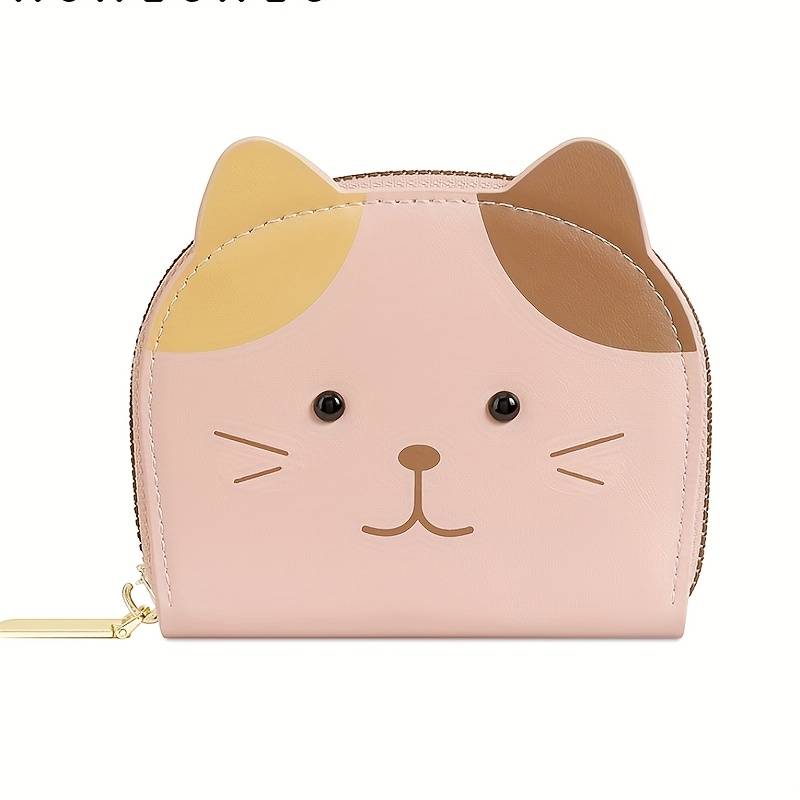 1pc Girl's Wallet Card Holder Women's Mini Coin Purse with 2 Coin Compartments + 9 Card Slots Cute