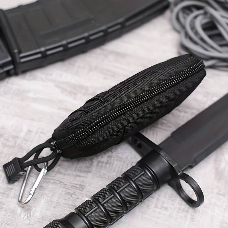 1pc Sporty Oxford Mini Waist Pouch with Clear Window Multi-Functional Coin Purse Card Holder 1 P