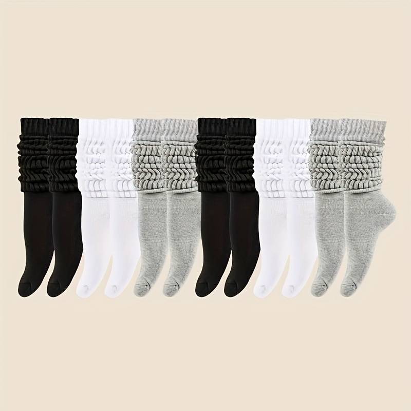 1 Pair Random Color Solid Color One Size High Elastic Socks