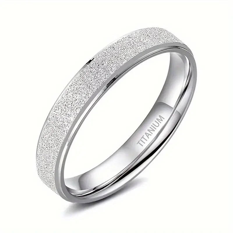 Titanium Ring 4mm Frosted Band