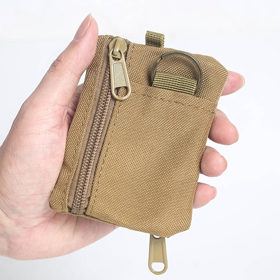 1pc Mini Coin Purse Key Pouch Casual Style Nylon Zipper Sports Storage Bag Polyester Material Sm