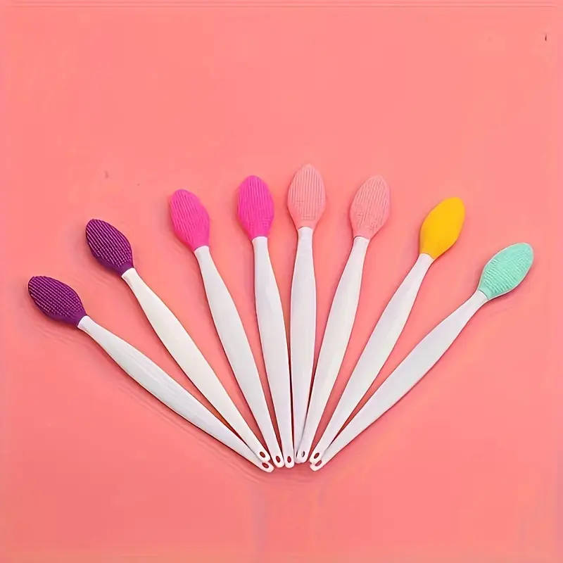 1pc Silicone Facial Cleansing Brush 2-in-1 Soft Dual-Sided Exfoliating Face Scrubber Formaldehyde-Fr