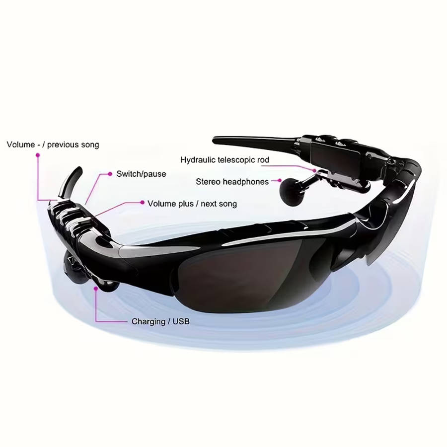 Headphones Glasses Wireless Headset With Microphone