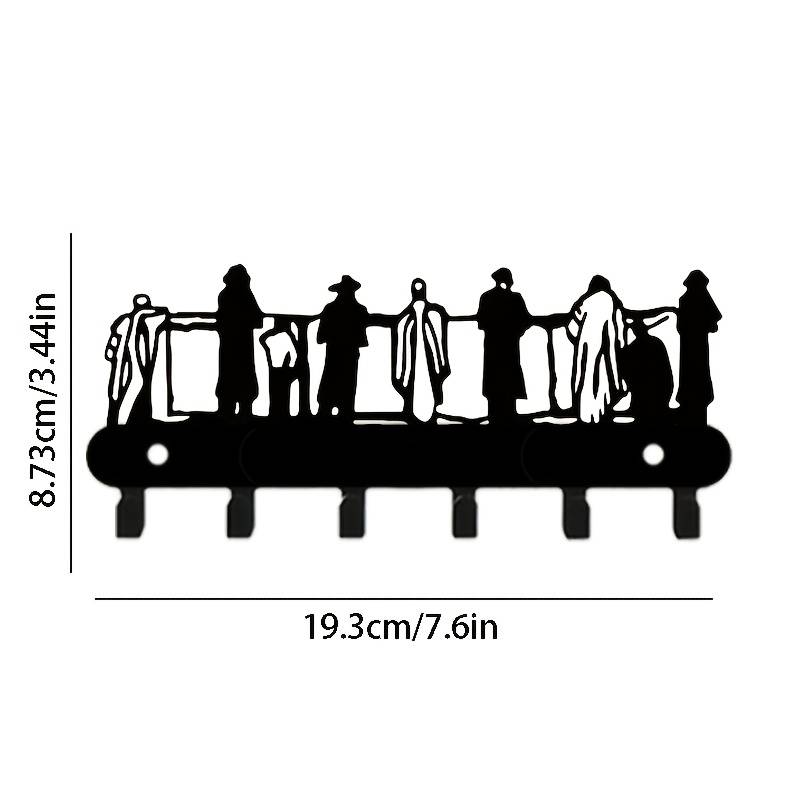 1pc Western Wall Art Metal Key HolderVersatile Jewish Silhouette Hanging Key Rack for Coats Hats