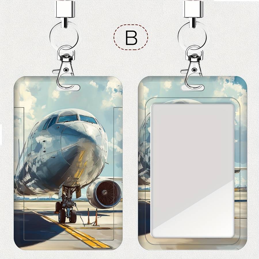 1pc A Set of Airport Illustration Series Card Sleeves Cute and Practical with Hole Punch for Sch