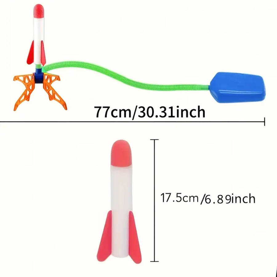 1pc Interactive Toy Rocket Launch Step-On Outdoor Play Toy Stepon Mechanism Plastic Construction