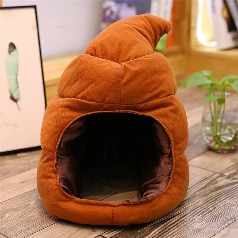 1pc Funny Head Cover Hat Cartoon Cute Warm Sand Sculpture Big Hat Gift Windproof Poop Plush Funny P
