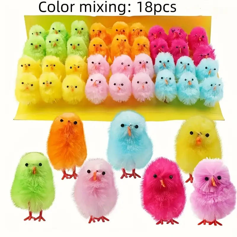 18-Piece Assorted Mini Easter Chick Decorations