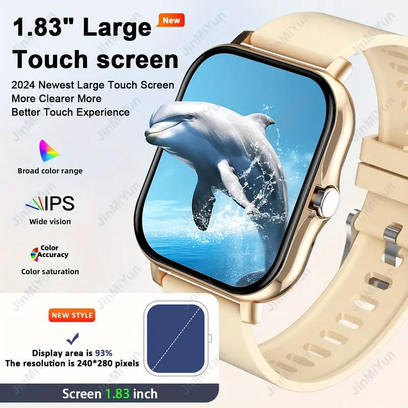 hot 1 83 inch full screen   smartwatch suitable for men and women sports outdoor smartwatch with wireless calling message reminder customized dial wallpaper and other functions multiple sports   message reminder multi function phone answering   remote photo taking music   sports log and fitness smartwatch wireless connection   used for   and iphone mobile phones holiday gifts details 3